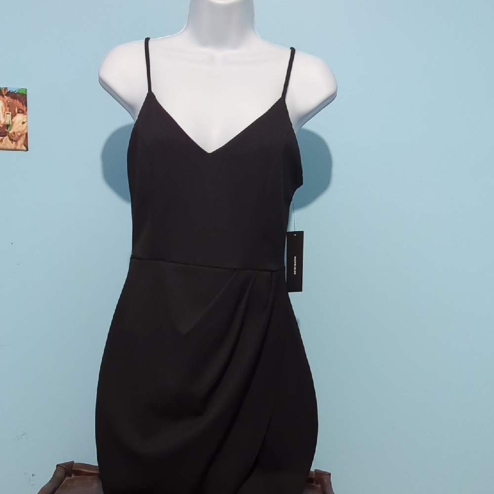Lulu's Black Mini Dress with Spaghetti Straps